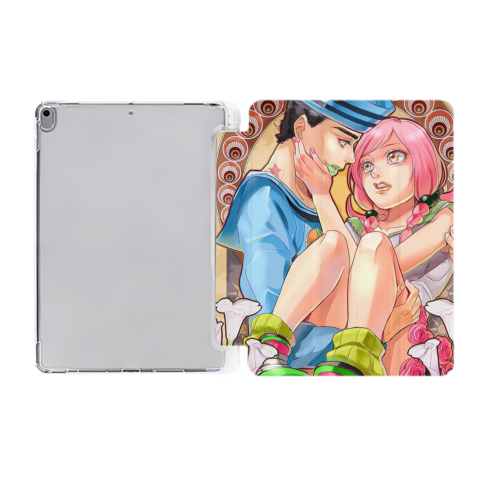 （画像用） ジョジョの奇妙な冒険 JoJo's Bizarre Adventure IPad ケース ペン収納付き 三つ折りスタンド PUレザー×シリコン 対応機種9.5/10.5/10.9インチ